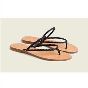 j.crew | nwot capri braided strap flip flops brown